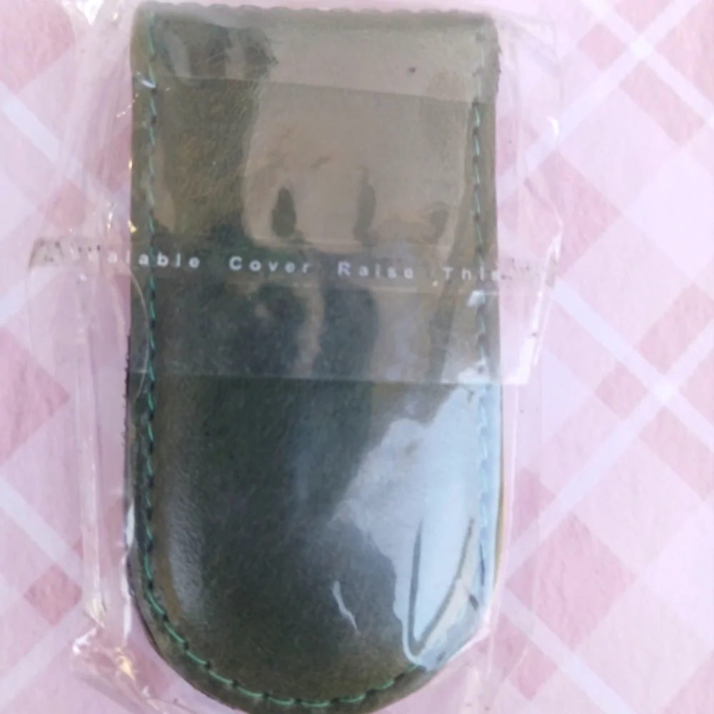 LEATHER MONEY CLIP New Green